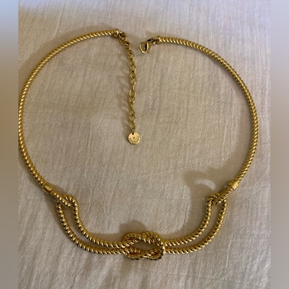 J. Crew Gold Tone Twisted‎ Choker Collar Necklace - Picture 2 of 7